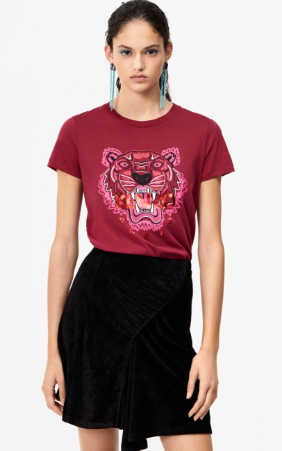 Kenzo Women Tiger T-shirt Grenat